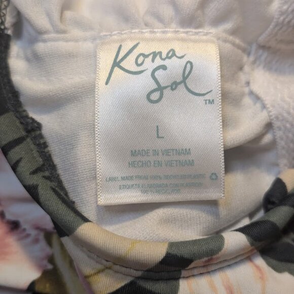 Kona Sol Women's Double Flounce Front One Piece Swimsuit Size Large - Picture 7 of 7